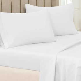 650 Thread Count Premium Egyptian Cotton Solid Pillowcase Set (Color: White, size: King)