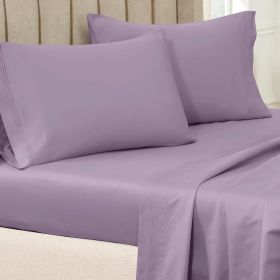 650 Thread Count Premium Egyptian Cotton Solid Pillowcase Set (Color: Wisteria, size: King)