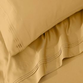 650 Thread Count Premium Egyptian Cotton Solid Pillowcase Set (Color: Maple Sugar, size: Standard)