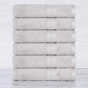 Rayon from Bamboo Ultra-Plush Heavyweight 6 Piece Hand Towel Set (Color: Chrome, size: 6 Piece Hand Towels)