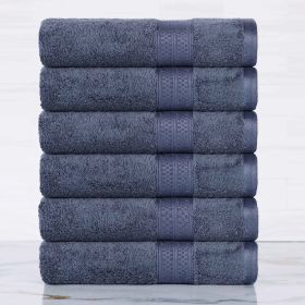 Rayon from Bamboo Ultra-Plush Heavyweight 6 Piece Hand Towel Set (Color: River Blue, size: 6 Piece Hand Towels)