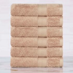 Rayon from Bamboo Ultra-Plush Heavyweight 6 Piece Hand Towel Set (Color: Sand, size: 6 Piece Hand Towels)