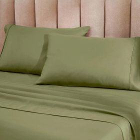 1200 Thread Count Cotton Blend 2 Piece Solid Pillowcase Set (Color: Sage, size: Standard)