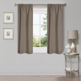 Linen Washable Room Darkening Blackout Curtains, Set of 2 (Color: Coriander, size: 26" X 63")