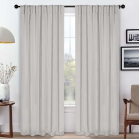 Solid Room Darkening Blackout Curtain Panels, Back Tabs, Set of 2 (Color: Chrome, size: 42" X 84")