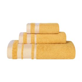 Hays Cotton Medium Weight 3 Piece Assorted Bathroom Towel Set (Color: Gold, size: 3 Piece Towel Set)