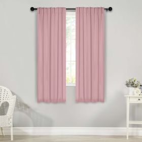 Solid Room Darkening Blackout Curtain Panels, Back Tabs, Set of 2 (Color: Mauve Chalk, size: 26" X 63")