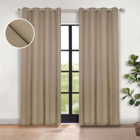 Modern Shimmer Washable Room Darkening Blackout Curtains, Set of 2 (Color: Olive Green, size: 52" X 96")