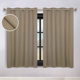 Modern Shimmer Washable Room Darkening Blackout Curtains, Set of 2 (Color: Olive Green, size: 52" X 63")