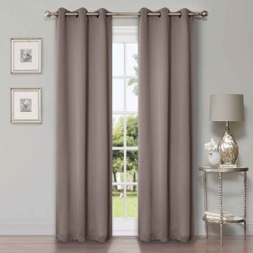 Classic Modern Solid Room Darkening Blackout Curtain Panels, Set of 2 (Color: Taupe, size: 42" X 96")