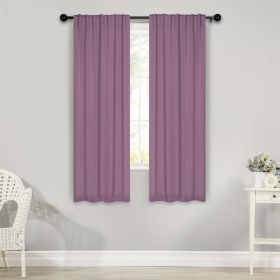 Solid Room Darkening Blackout Curtain Panels, Back Tabs, Set of 2 (Color: Wisteria, size: 26" X 63")