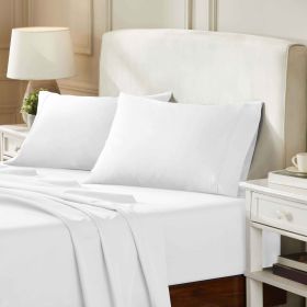 Egyptian Cotton 850 Thread Count Solid Deep Pocket Bed Sheet Set (Color: White, size: Full)
