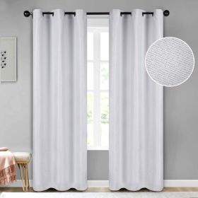 Jaxon Textured Blackout Curtain Set of 2 Panels (Color: Platinum, size: 42" X 108")