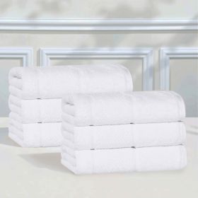 Mile Smart Twist Cotton Medium Weight Solid Hand Towels, Set of 6 (Color: White, size: 6 Piece Hand Towels)