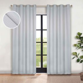 Modern Shimmer Washable Room Darkening Blackout Curtains, Set of 2 (Color: Chrome, size: 52" X 96")