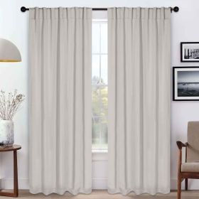 Solid Room Darkening Blackout Curtain Panels, Back Tabs, Set of 2 (Color: Chrome, size: 52" X 84")