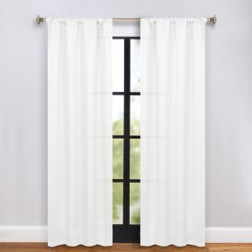 Solid Room Darkening Rod Pocket Blackout Curtain Panels, Set of 2 (Color: Snow White, size: 36" x 84")