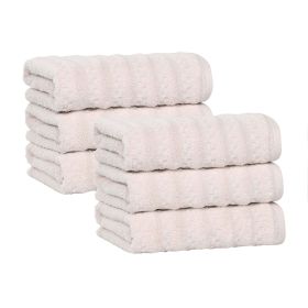 Zuma Zero Twist Cotton Medium Weight Absorbent Hand Towels, Set of 6 (Color: Silver, size: 6 Piece Hand Towels)