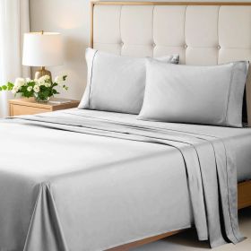 Egyptian Cotton 700 Thread Count Eco Friendly Solid Sheet Set (Color: Chrome, size: California King)