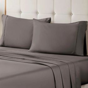 Egyptian Cotton 700 Thread Count 2 Piece Pillowcase Set (Color: Grey, size: Standard)