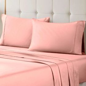 Egyptian Cotton 700 Thread Count 2 Piece Pillowcase Set (Color: Pink, size: King)