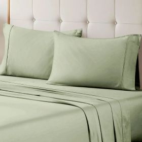 Egyptian Cotton 700 Thread Count Eco Friendly Solid Sheet Set (Color: Sage, size: Full)