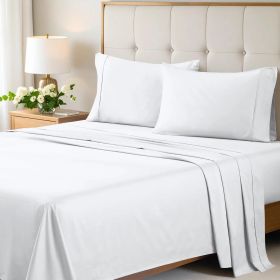 Egyptian Cotton 700 Thread Count Eco Friendly Solid Sheet Set (Color: White, size: King)