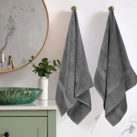 Madison Egyptian Cotton Pile Heavyweight 2 Piece Bath Towel Set (Color: Charcoal, size: 2 Piece Bath Towels)