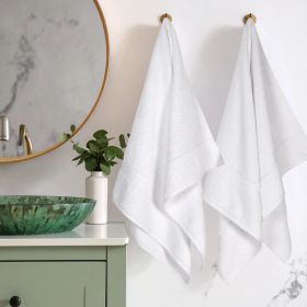 Madison Egyptian Cotton Pile Heavyweight 2 Piece Bath Towel Set (Color: White, size: 2 Piece Bath Towels)