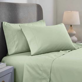1000 Thread Count Cotton Blend Solid Deep Pocket Bed Sheet Set (Color: Green, size: King)