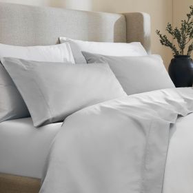 600 Thread Count Cotton Blend Polka Dot Deep Pocket Bed Sheet Set (Color: Light Grey, size: Twin)