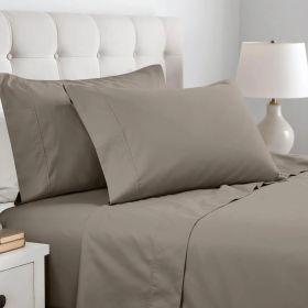 600 Thread Count Pillowcases Cotton Blend Solid Pillowcase Set (Color: Grey, size: King)