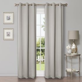 Solid Machine Washable Room Darkening Blackout Curtains, Set of 2 (Color: Chrome - 2 Piece, size: 42" X 84")