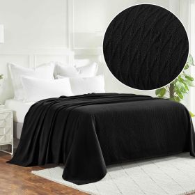 Diamond All-Season Cotton Blanket (Color: Black, size: King)