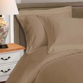 1000 Thread Count Egyptian Cotton Solid Duvet Cover Set (Color: Taupe, size: Full/Queen)