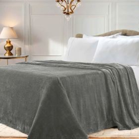 Fleece Plush Medium Weight Fluffy Soft Solid Decorative Blanket (Color: Silver, size: Throw)