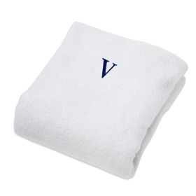 Cotton Monogrammed Patio Chaise Lounge Chair Cover (Color: V, size: 1 Piece Lounge Chair Cover)