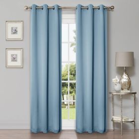 Solid Machine Washable Room Darkening Blackout Curtains, Set of 2 (Color: Light Blue - 2 Piece, size: 26" X 84")