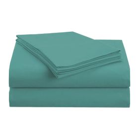 1500 Series Microfiber Deep Pocket Solid Bed Sheet Set (Color: Teal, size: Queen)