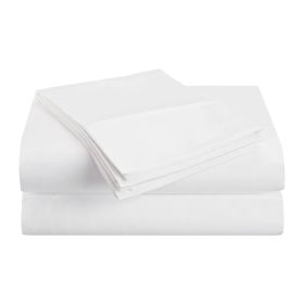 1500 Series Microfiber Deep Pocket Solid Bed Sheet Set (Color: White, size: Queen)