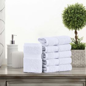 Madison Egyptian Cotton Pile Plush Heavyweight Face Towel Set of 6 (Color: White, size: 6 Piece Face Towels)