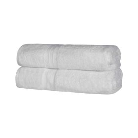 Atlas Cotton Heavyweight Absorbent Plush 2 Piece Bath Sheet Set (Color: White, size: 2 Piece Bath Sheets)