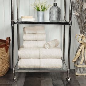 Atlas Cotton Plush Absorbent Heavyweight 6 Piece Towel Set (Color: Almond, size: 6 Piece Towel Set)