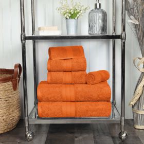 Atlas Cotton Plush Absorbent Heavyweight 6 Piece Towel Set (Color: Sandstone, size: 6 Piece Towel Set)