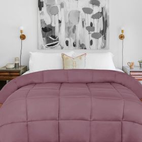 Brushed Microfiber Down Alternative Medium Weight Solid Comforter (Color: Mauve, size: Twin/Twin XL)