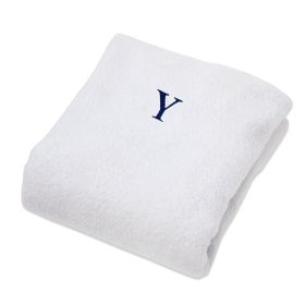 Cotton Monogrammed Patio Chaise Lounge Chair Cover (Color: Y, size: 1 Piece Lounge Chair Cover)