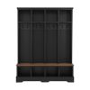 Farmhouse Hall Tree with 8 Hooks, Practical Entryway Bench with Open Compartments, 76.7"H Modern 3-in-1 Wooden Style Coat and Shoe Rack for Mudroom
