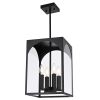 Large Outdoor Pendant Light Fixtures 4-Light, Exterior Hanging Lantern Porch Light Adjustable