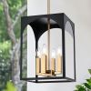 Large Outdoor Pendant Light Fixtures 4-Light, Exterior Hanging Lantern Porch Light Adjustable