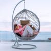 Egg Chair Cushion Hanging Basket Seat Cushion Thicken Soft Egg Swing Chair Pad Hanging Egg Chair Cushion with Headrest